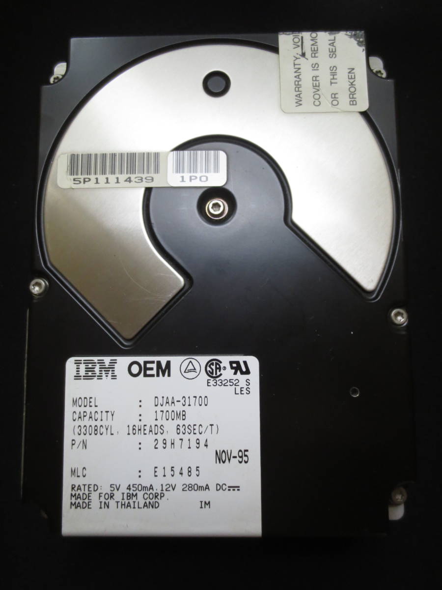 IBM 3.5インチHDD IDE UltraATA 1.7GB DJAA-31700(100GB未満)｜売買されたオークション情報、yahooの商品情報をアーカイブ公開  - オークファン（aucfan.com）