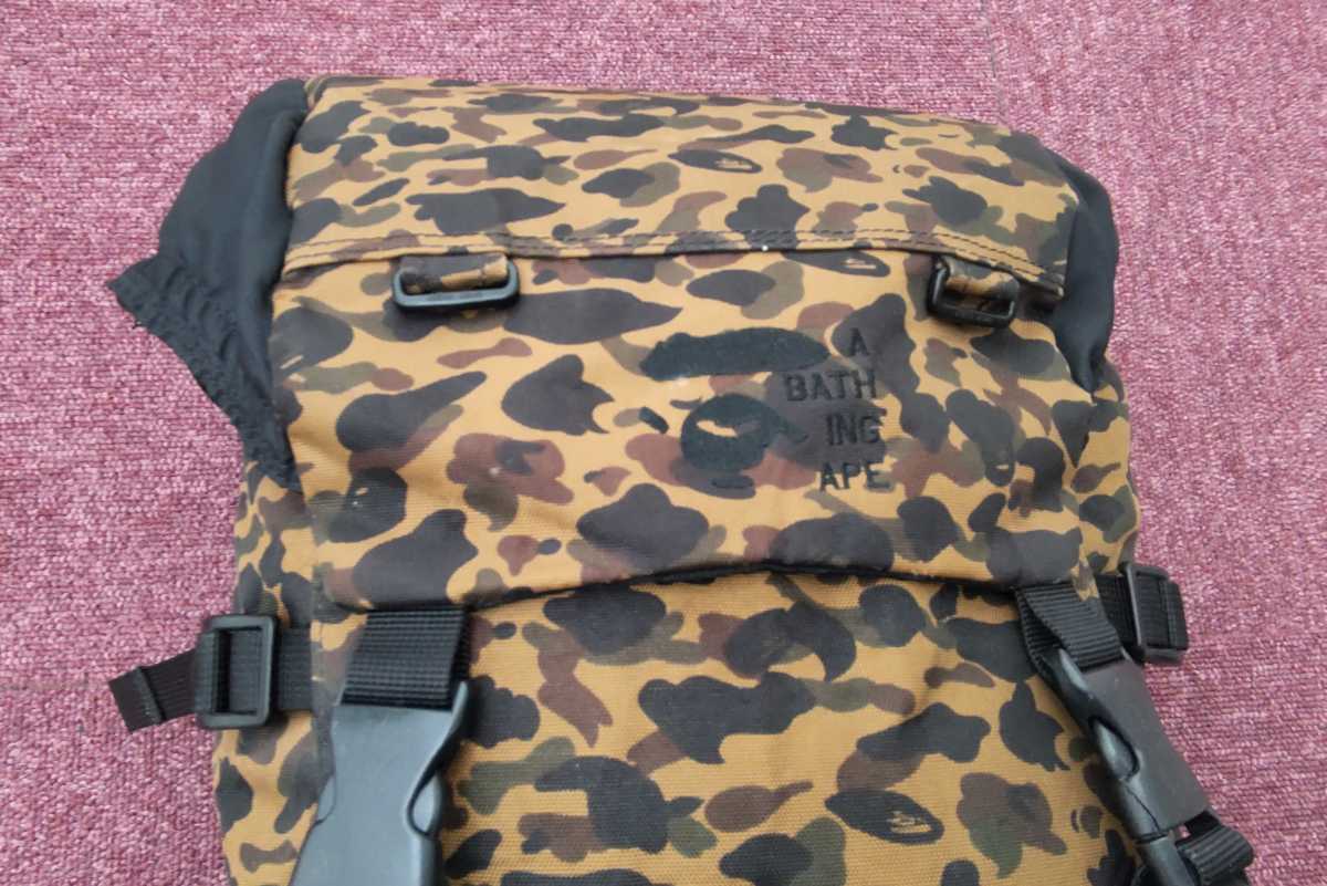 PORTER × a bathing ape ポーター アベイジングエイプ コラボ リュック タンカー グリーン 超レア!! 初期『サル カモフラージュ柄』_画像2