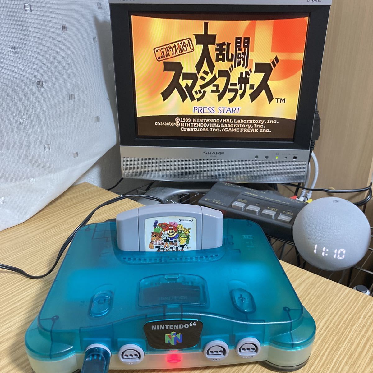 動作確認済み 箱つき ニンテンドー64 クリアブルー 本体 Nintendo64