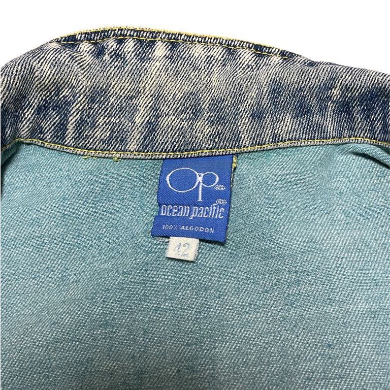 【美品】★90s Ocean Pacific オーシャンパシフィック ケミカルウォッシュ デニムジャケット メキシコ製　42★_画像3