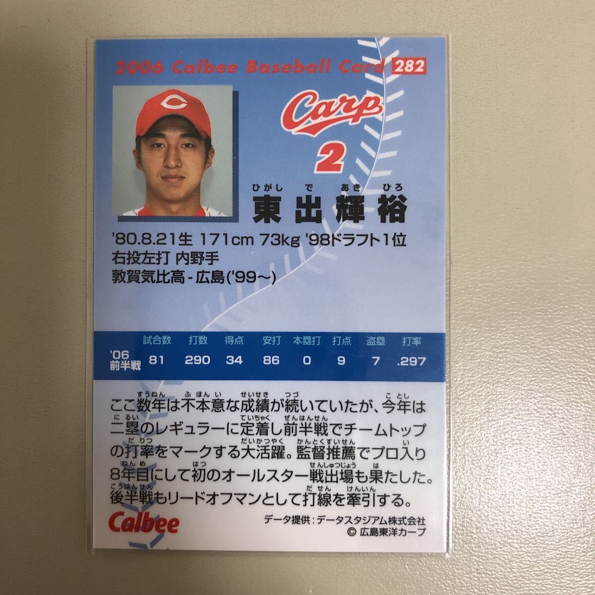  Calbee 2006 282 восток . блестящий .( Hiroshima ) обычная карта 