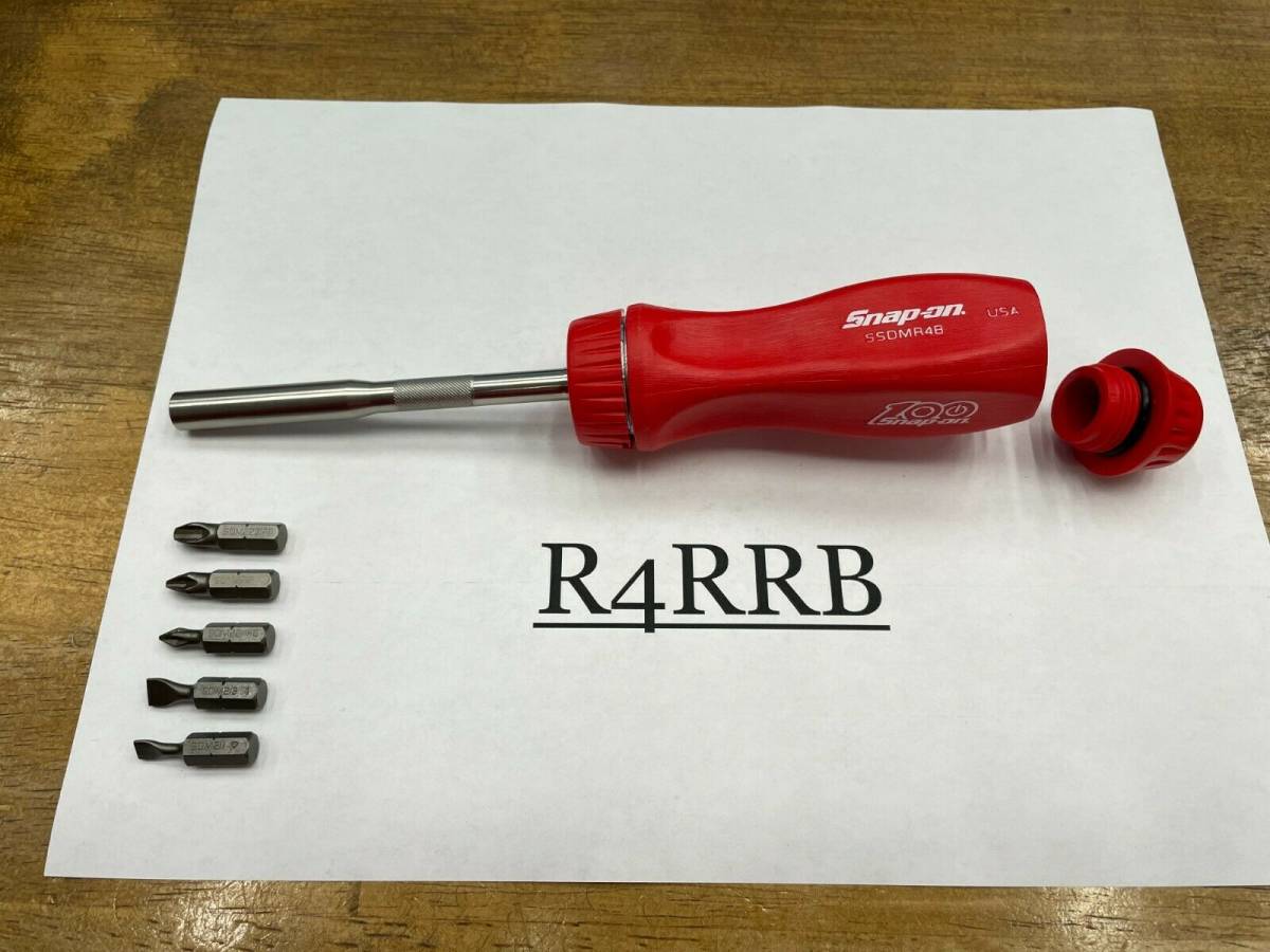 Bits Set Snap On Tools 100th Anniversary Red Hard Grip Ratchet Screwdriver