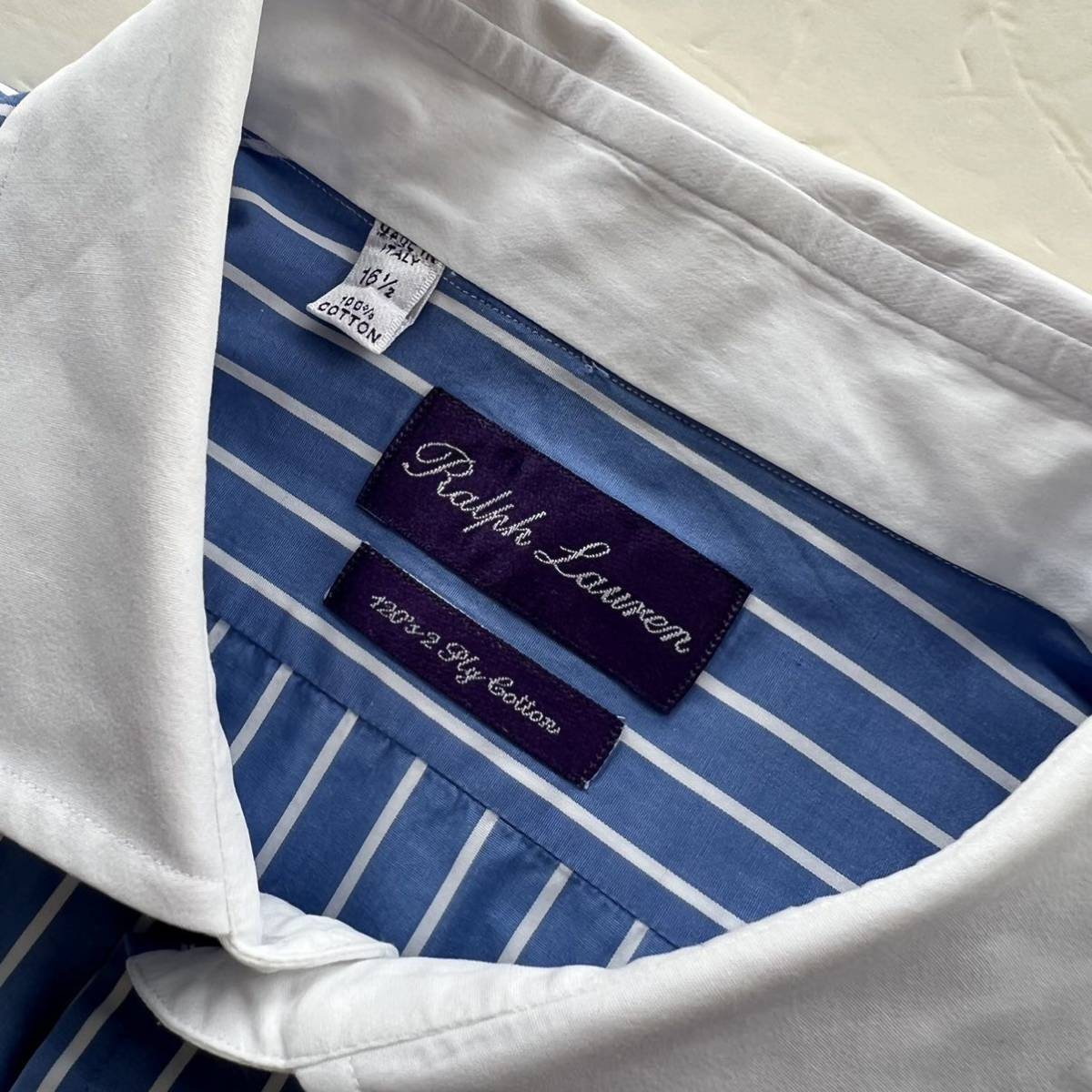 定価6万 最高級ライン Ralph Lauren purple label クレリック シャツ