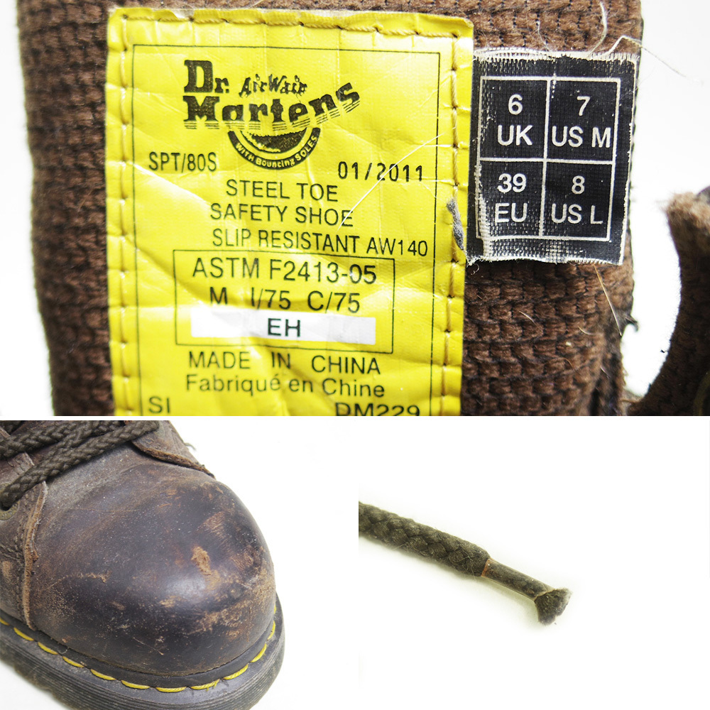 UK6 25cm相当 Dr.Martens　STEEL TOE ドクターマーチン　革靴　レザー スチールトゥ ワークブーツ　アウトドア /U4876_画像10