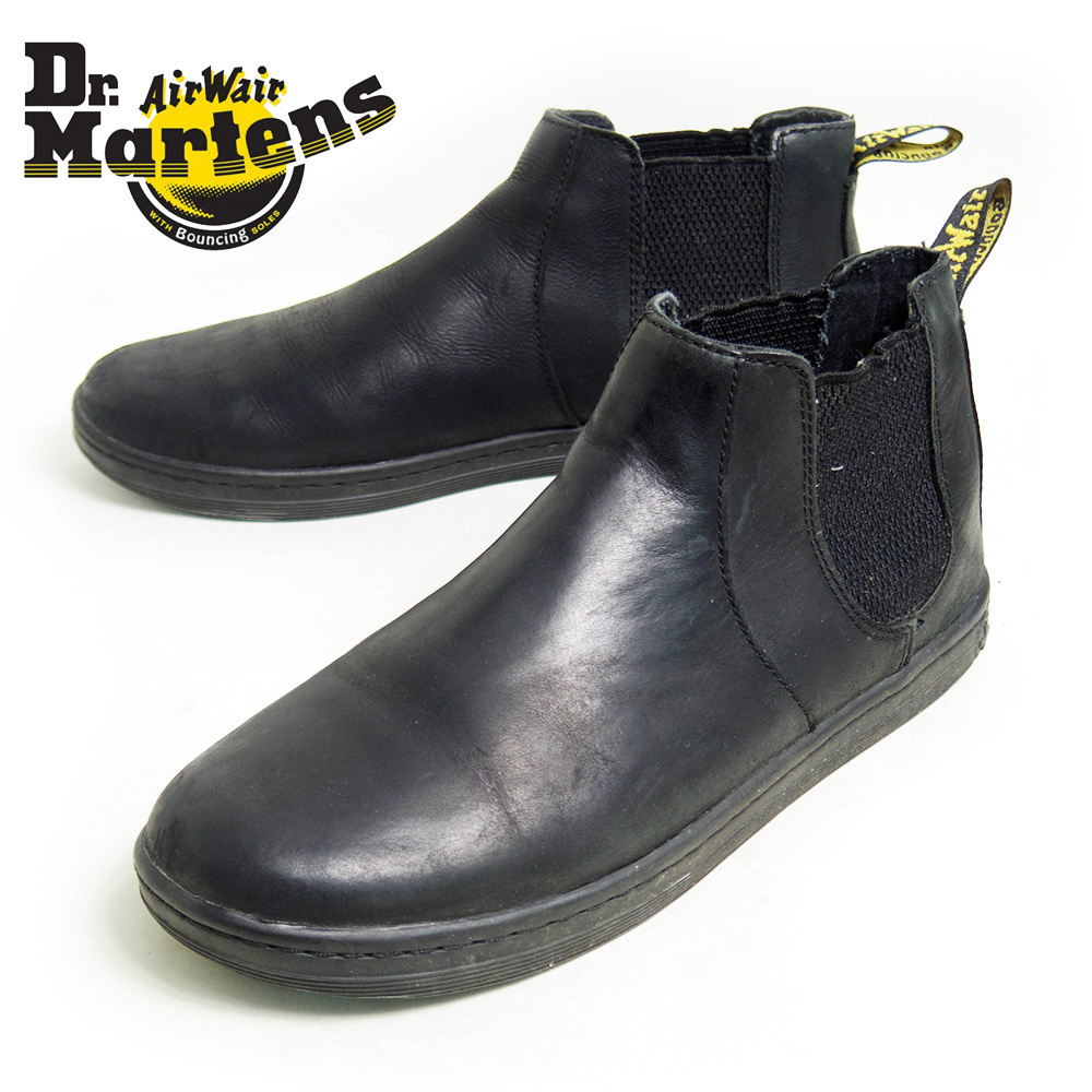 UK8 27cm相当 Dr.Martens ドクターマーチン　サイドゴアブーツ 革靴　マーチン　レザー　ショート丈　ブラック/U4916