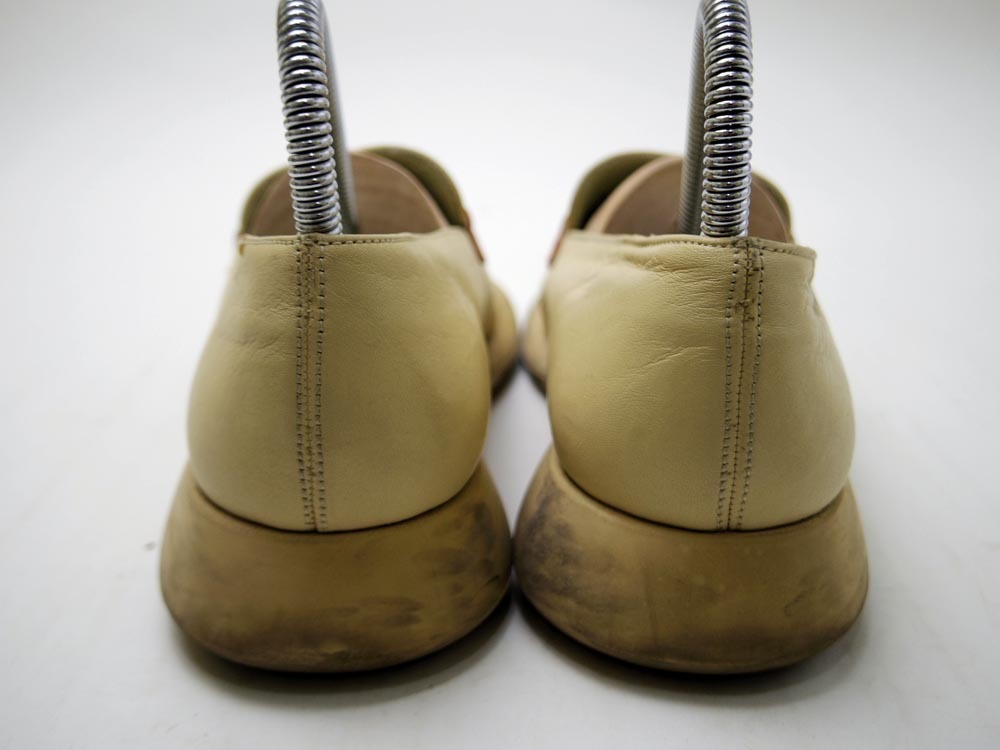 22.5cm(35) corresponding CAMPER Camper leather shoes cream original leather leather shoes leather shoes Loafer /U296