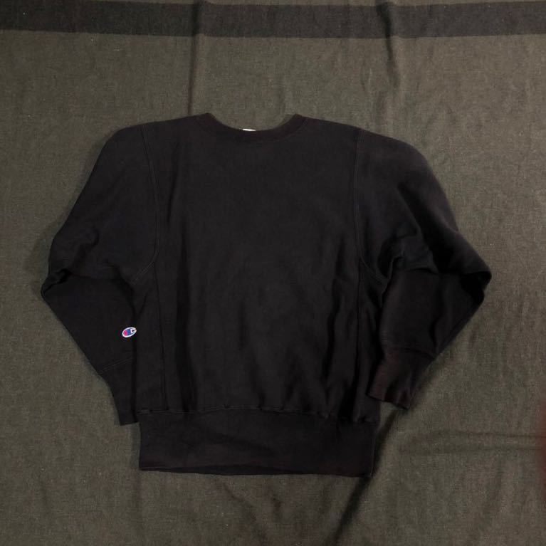 90s チャンピオン リバースウィーブ 刺繍タグ ブラック 黒 USA