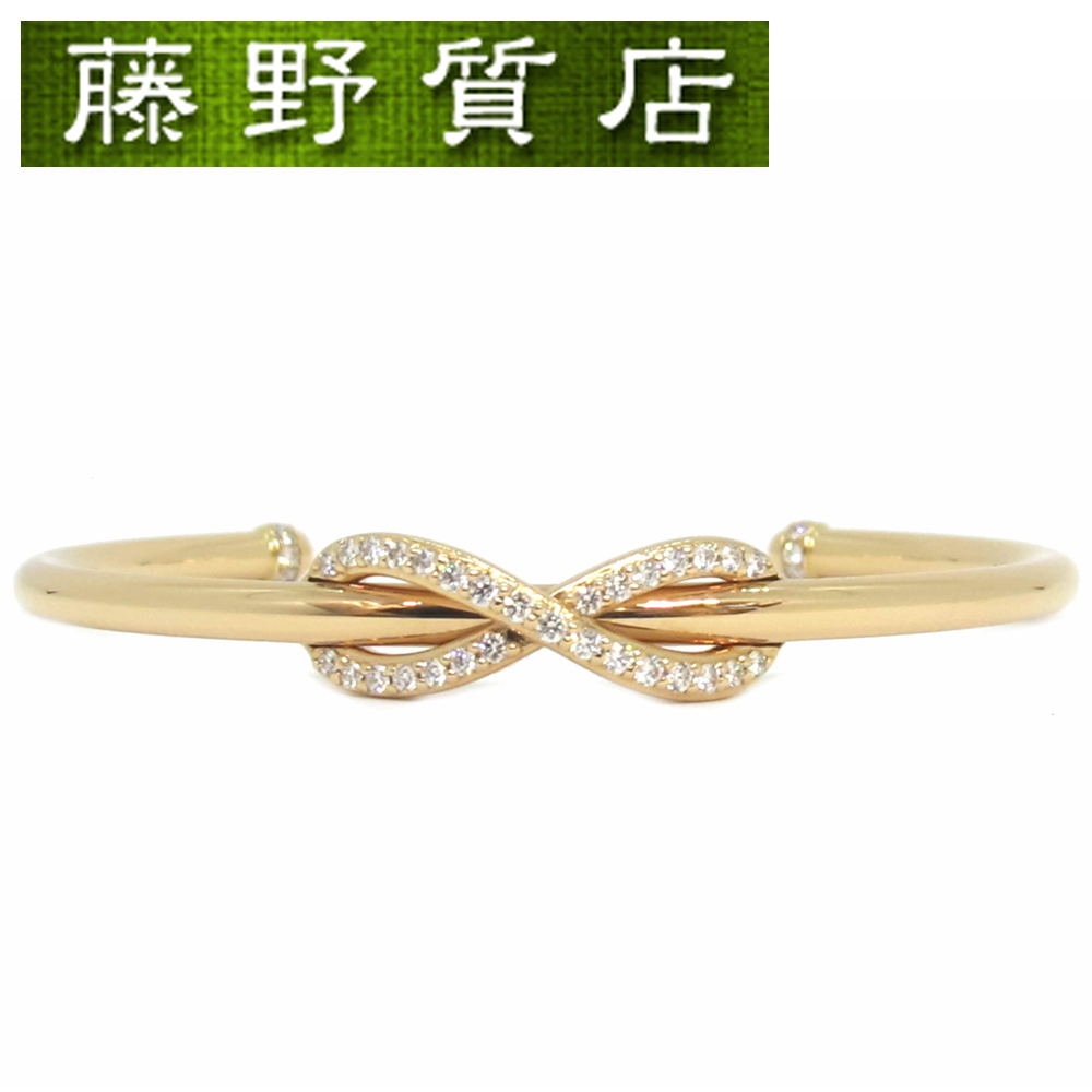 ( beautiful goods ) Tiffany TIFFANY Infinity cuff breath bangle K18 PG × diamond #S 8554
