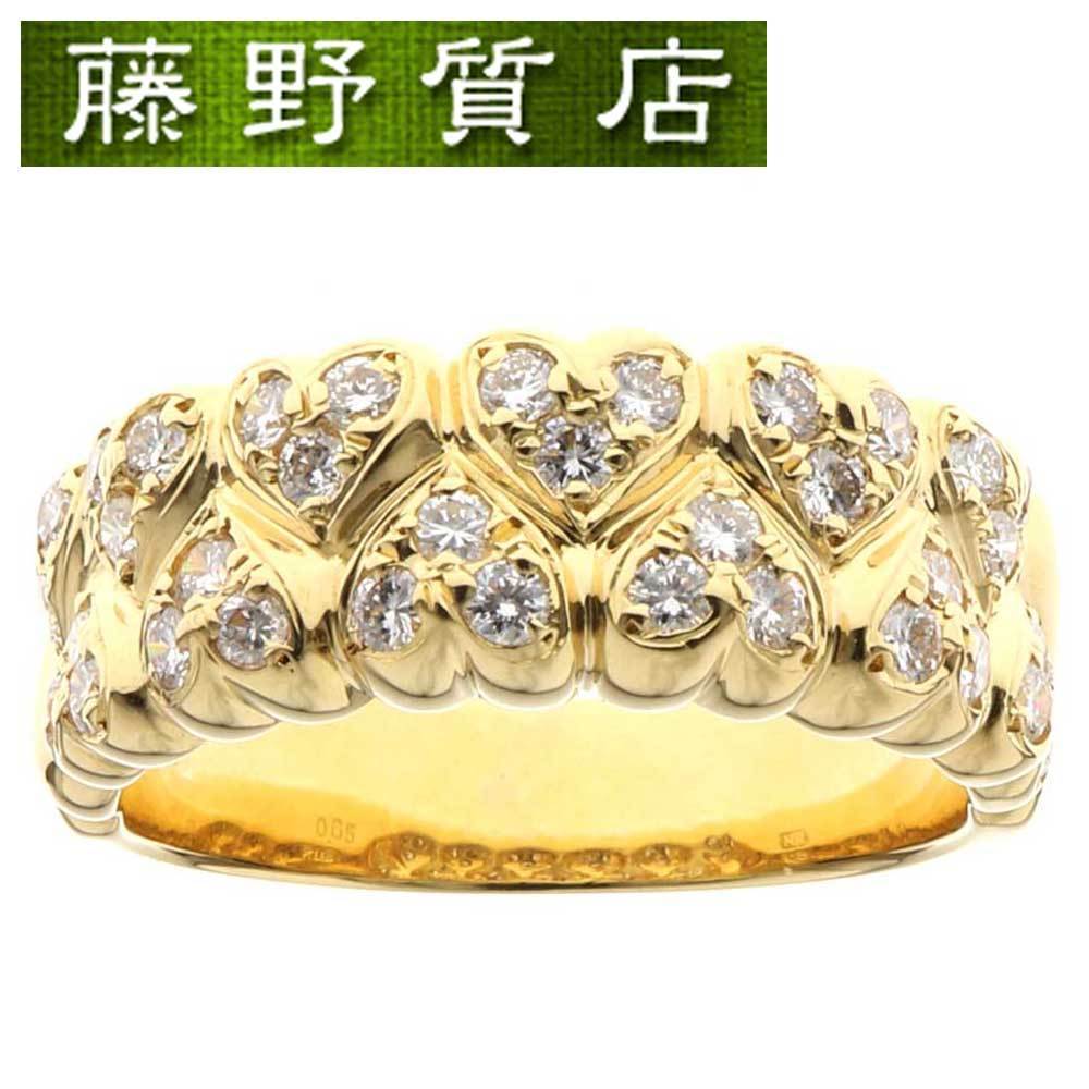 (Красивые товары) Нинарих Нина Риччи Сердце Алмазное кольцо наполовину бриллиантовое кольцо приблизительно 13 K18 x x Diamond 0,65CT 9052