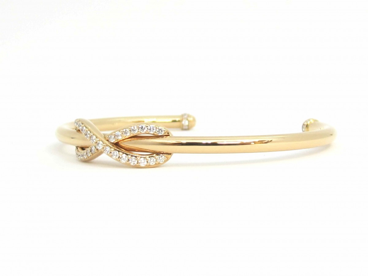 ( beautiful goods ) Tiffany TIFFANY Infinity cuff breath bangle K18 PG × diamond #S 8554