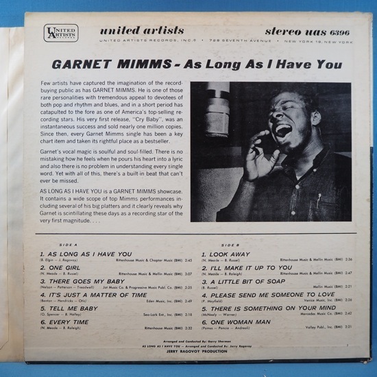 ■UAレコ!★GARNET MIMMS/AS LONG AS I HAVE★送料無料(条件有り)多数出品中!★オリジナル名盤■_画像2