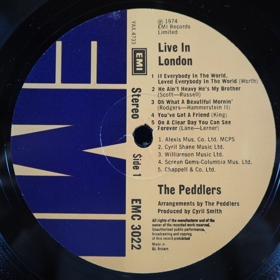 ■熱狂ライブ ON A CLEAR DAY他 英国盤!★PEDDLERS/LIVE IN LONDON★送料無料(条件有り)多数出品中!★オリジナル名盤■_画像3