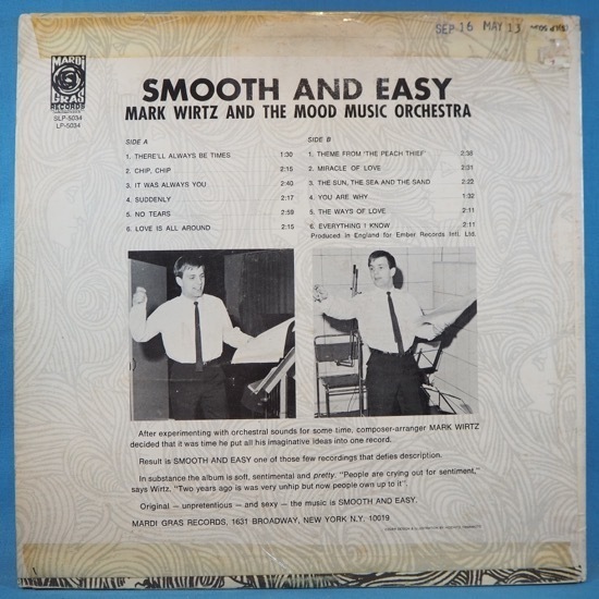 ■LATIN GROOVE!MARI GRAS!★MARK WIRTZ/SMOOTH&EASY★送料無料(条件有り)多数出品中!★オリジナル名盤■_画像2