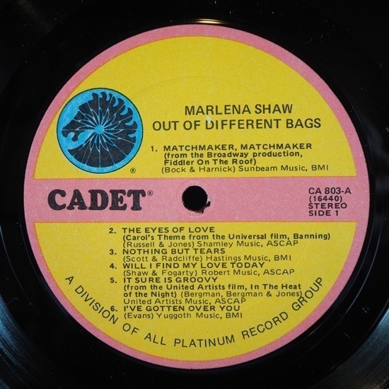 ■美盤! CADET!★MARLENA SHAW/OUT OF DIFFERENT BAGS★送料無料(条件有り)多数出品中!★オリジナル名盤■_画像3