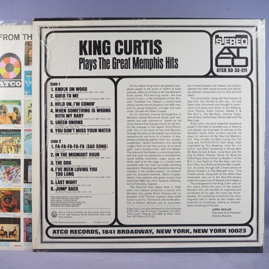 ■シュリンク 美品! SEXY美女!★KING CURTIS/GREAT MEMPHIS HITS★ATCO! 送料無料(条件有り)多数出品中!★オリジナル名盤■_画像2