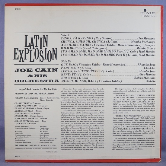 ■LATIN GROOVE 人気作! TIME!★JOE CAIN/LATIN EXPLOSION★送料無料(条件有り)多数出品中!★オリジナル名盤■_画像2