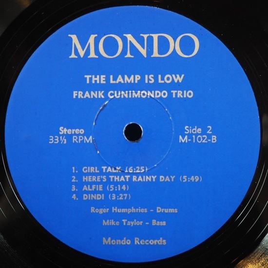 ■自主 MONDOレコ!★FRANK CUNIMONDO TRIO/LAMP IS NOW★送料無料(条件有り)多数出品中!★オリジナル名盤■_画像3