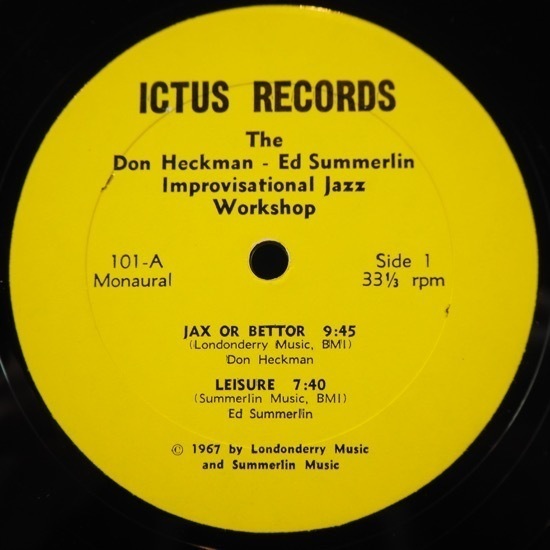 ■レア! ICTUSレコ!★DON HECKMAN ED SUMMERLIN IMPROVISATIONAL JAZZ WORKSHOP★送料無料(条件有り)多数出品中!★オリジナル名盤■_画像3