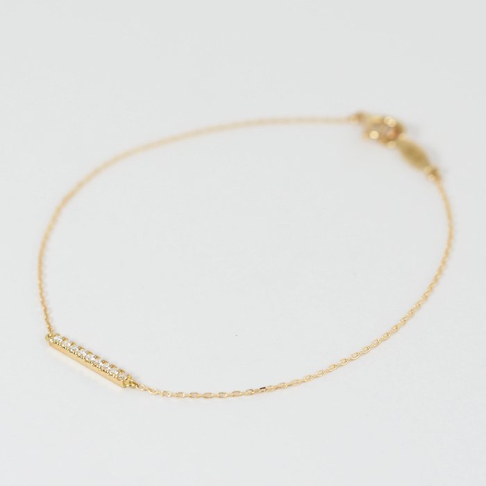 現行品 AHKAH アーカー K18イエローゴールド ダイヤ0.05ct ティナ