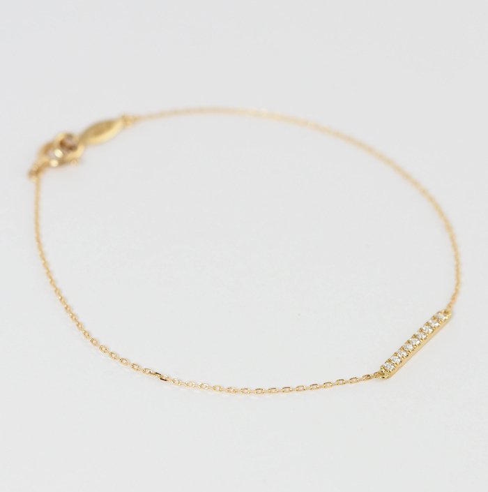 現行品 AHKAH アーカー K18イエローゴールド ダイヤ0.05ct ティナ
