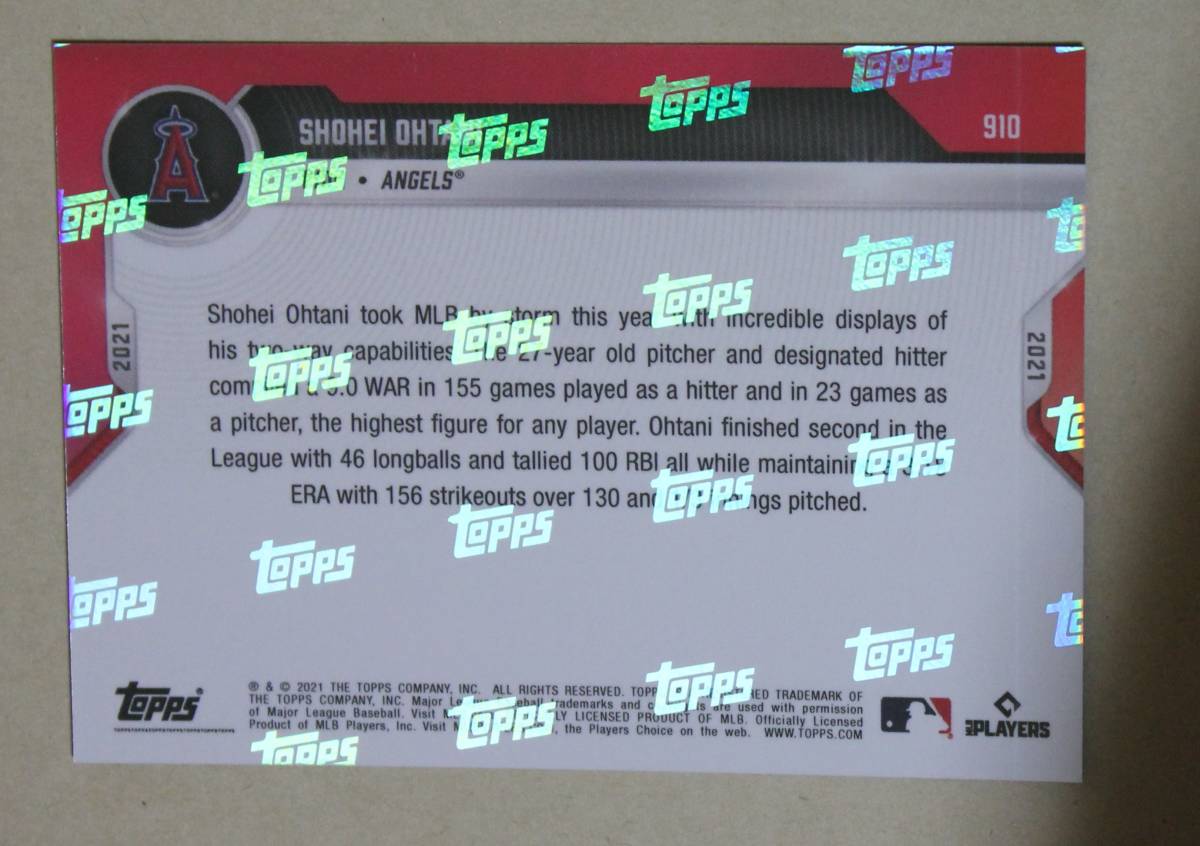 MLB エンゼルス 大谷翔平 2021年 topps now No.910 WAR 勝利貢献度指数 MLB エンゼルス 大谷翔平 2021年 topps now No.910 WAR 勝利貢献度指数