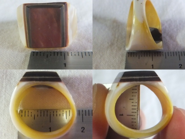 7～8号 2.90グラム 珍品 印台形 シェル 貝 リング 指輪 男女兼用可能 ヴィンテージ ★ｔ52の画像7
