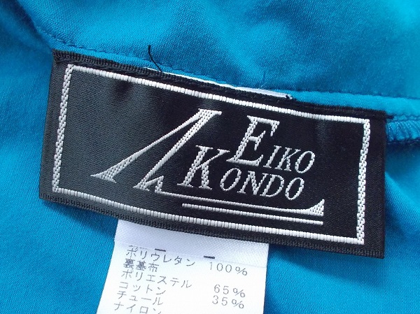 #spc エイココンドウ EIKO KONDO ジャケット 42 青系 麻 ノーカラー レディース [609533]_画像8