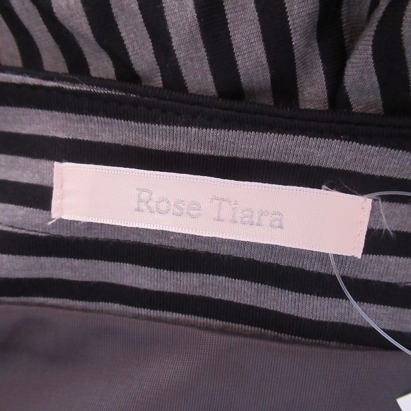 #anc ローズティアラ Rose Tiara ワンピース 42 グレー系 ボーダー 大きいサイズ レディース [725564]_画像5