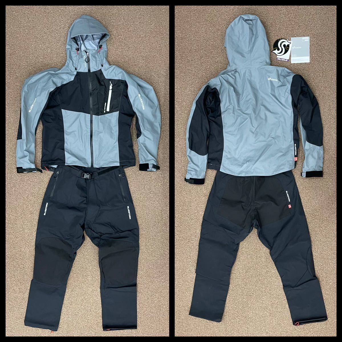 送料無料】美品 ブルーストーム レインスーツ BSJ-SRJ2 Lサイズ 雨具