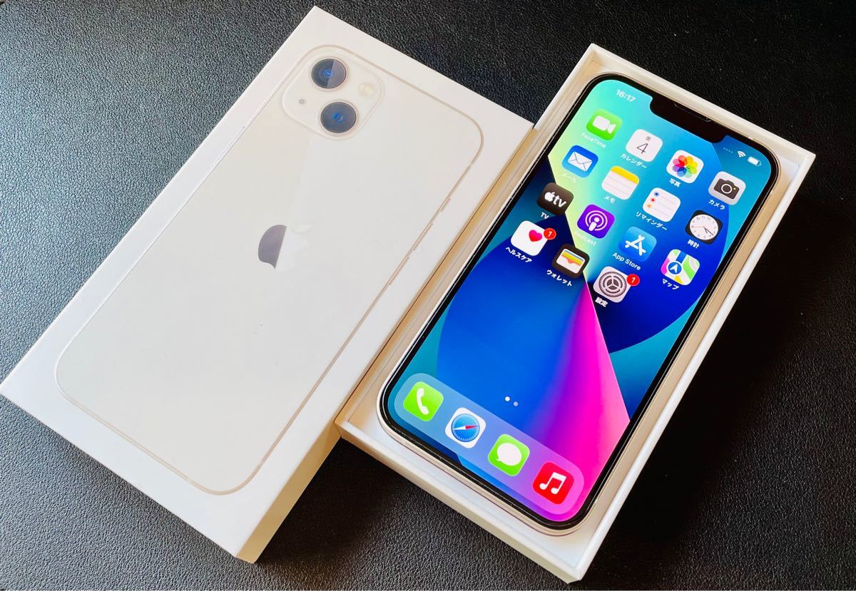 新品同様品】iPhone 13 128GB スターライト SIMフリーモデル MLND3J/A