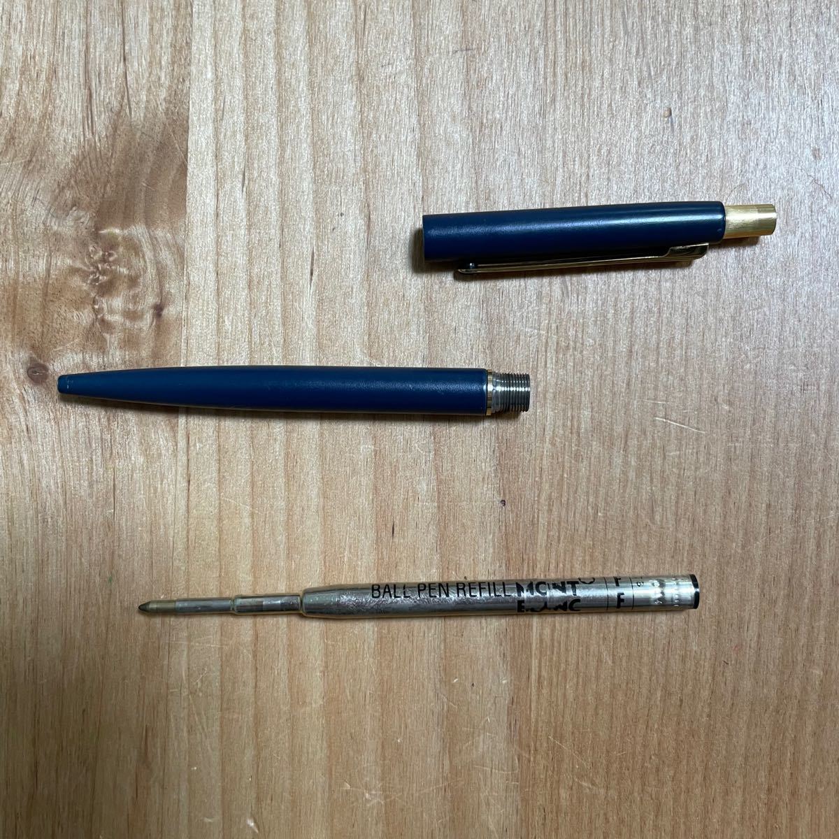 モンブラン MONTBLANC スリムライン ボールペン 紺×金 ドイツ製