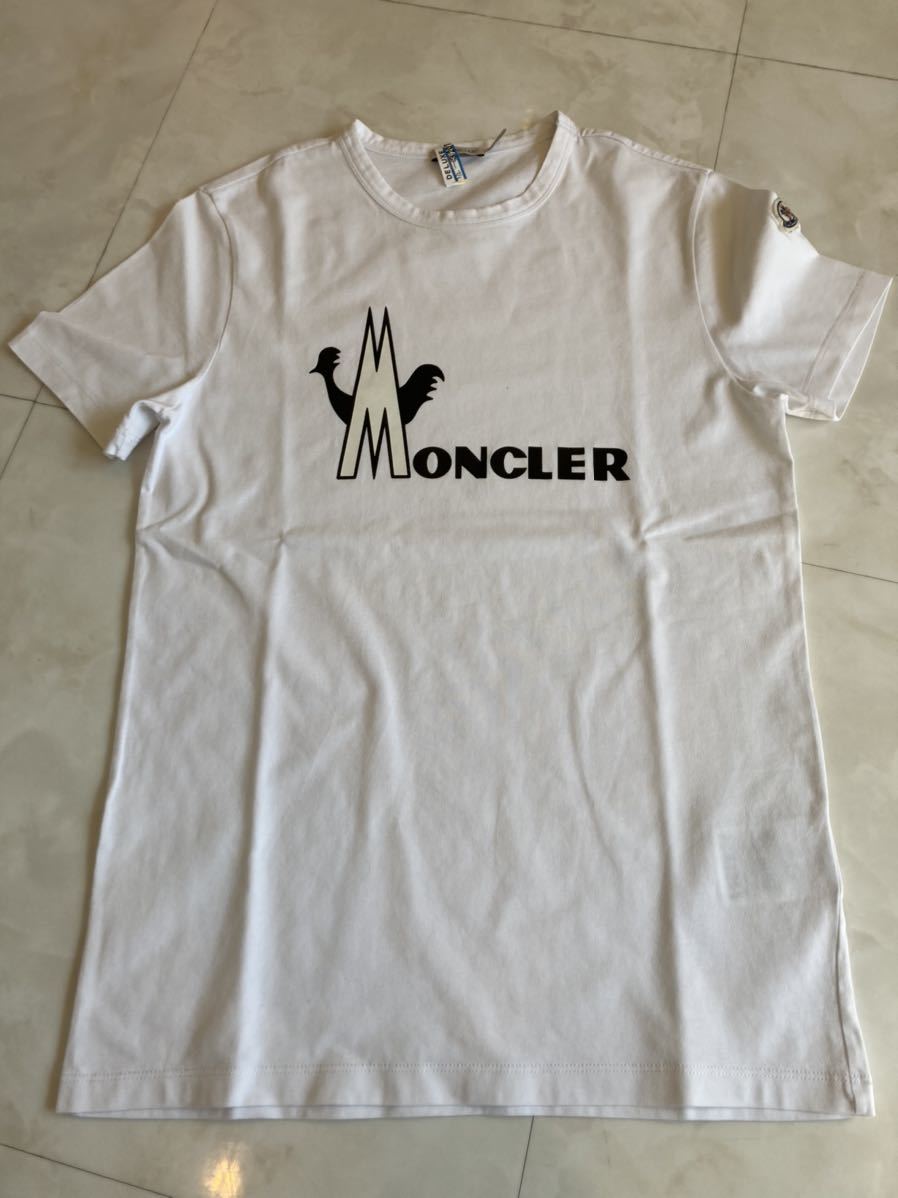 上品 クリーニング済 モンクレール ロゴ Tシャツ ホワイト MONCLER