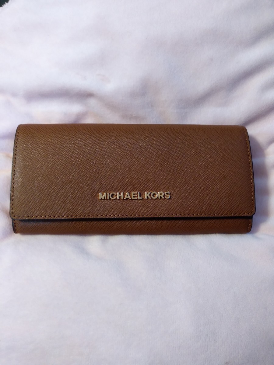 長財布 MICHAEL KORS マイケルコース ロングウォレットキャメル