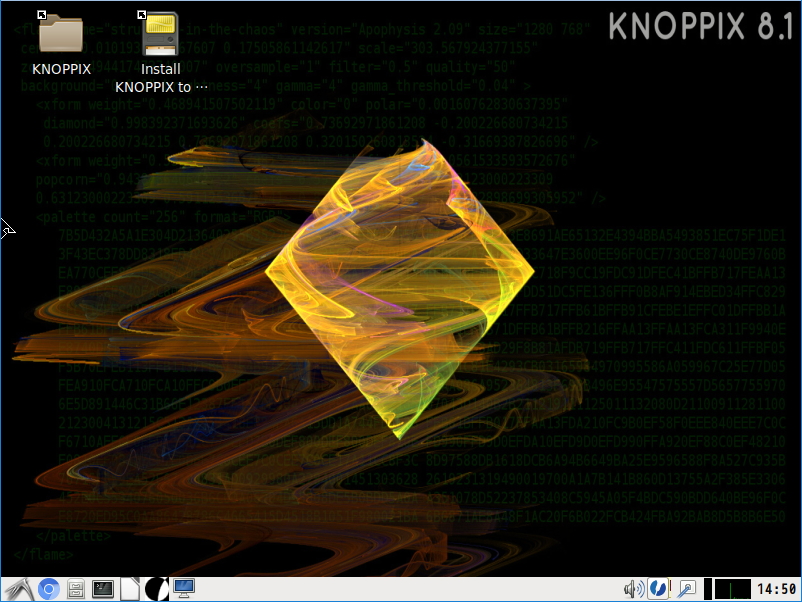 [送料込] KNOPPIX 8.1 日本語版 DVD （LibreOffice付）_デスクトップ画面