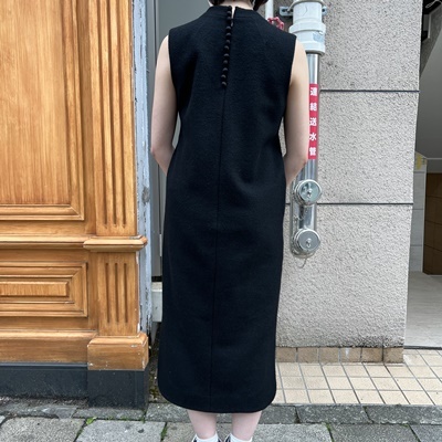 Mame Kurogouchi マメ クロゴウチ 19AW ノースリーブウールドレスワンピース MM19AW-DR056 2 ブラック【表参道t03】 オンライン注文 ドレス 【mame】ワンピース ブラック kurogouchi mame ひざ丈ワンピース