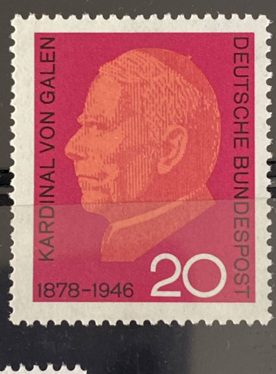 ドイツ切手★ 20年クレメンス・アウグストグラフ・ガレン枢機卿逝去20年1966年 a6_画像1
