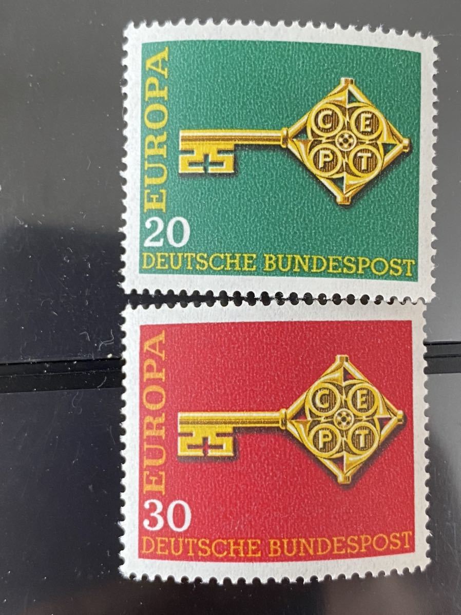 ドイツ切手★ C.E.P.T.のキー欧州郵便連合1968年 a4_画像1