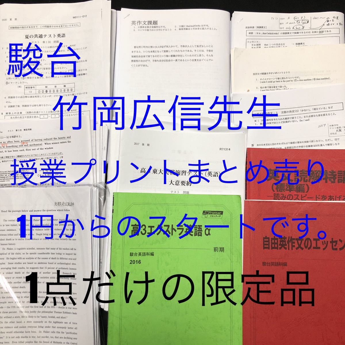 駿台 高3エクストラ英語αプリント 竹岡広信師 竹岡師お手製の演習全 