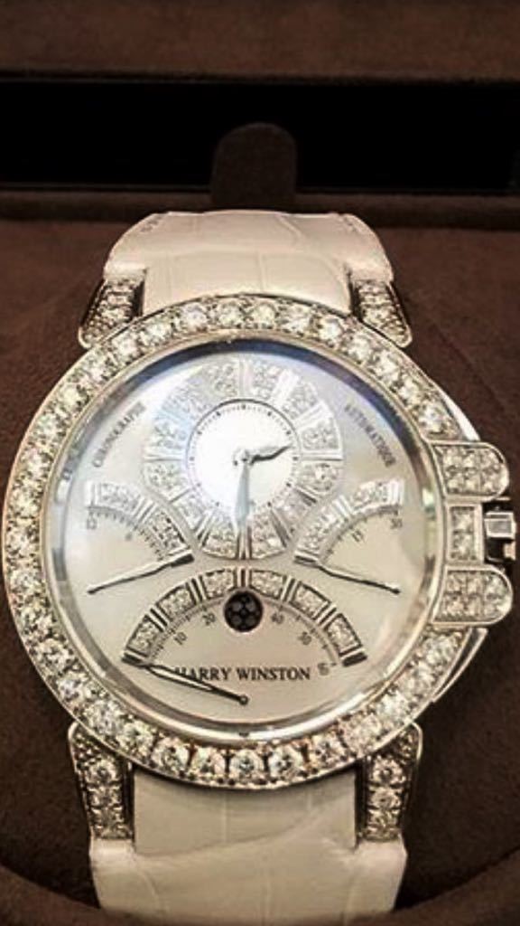 本物ハリーウィンストン腕時計フルダイヤモンドVSクラリティオーシャンクロノグラフ腕時計18K製HARRYWINSTON超美品400MCRA44W定価1300万円_画像3