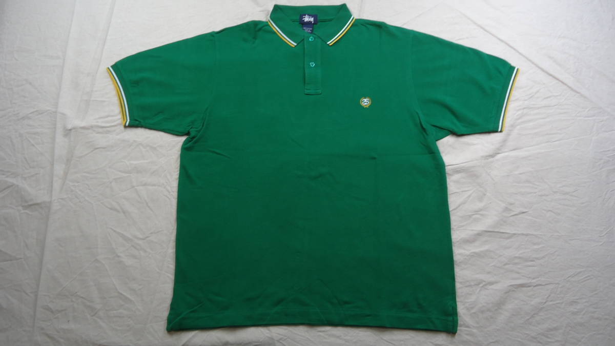 Stussy 旧モデル 半袖ポロシャツ Perry Polo 65％以上節約 緑 L 半額 ランキングTOP10 50%off NY LA レターパックプラス LONDON ゆうパック TOKYO PARIS ステューシー