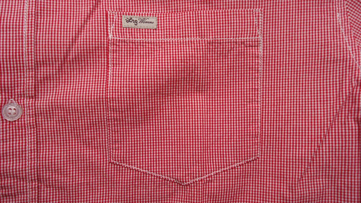 LRG old model short sleeves button down shirt red check XL half-price and downward 60%offe lure ruji-.. giraffe letter pack post service light Yupack 