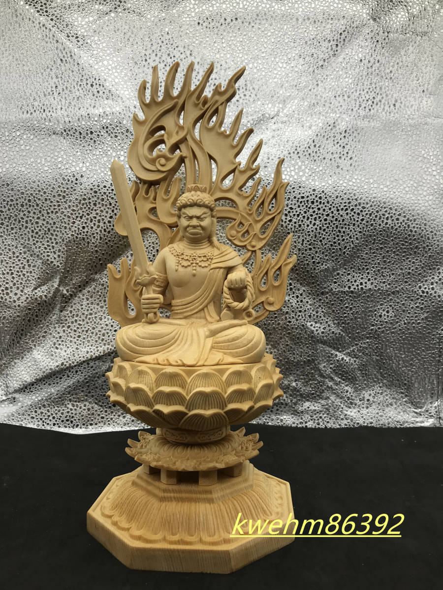 稀少珍品 不動明王 供養品 精密細工 仏教工芸品 彫刻工芸品 _画像1