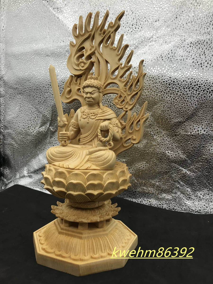 稀少珍品 不動明王 供養品 精密細工 仏教工芸品 彫刻工芸品 _画像3