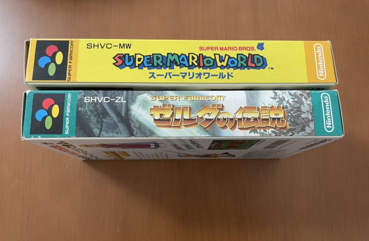 SFC 任天堂 スーパーマリオワールド・ゼルダの伝説 神々のトライフォース 箱説付き スーパーファミコン ソフト 