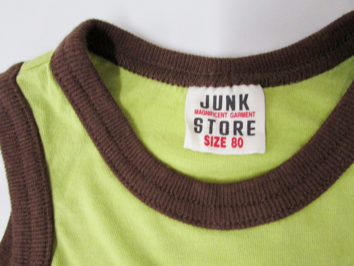 JUNK STORE キッズ アニマルプリント ランニング Tシャツ グリーン 80サイズ　KID-13_画像3
