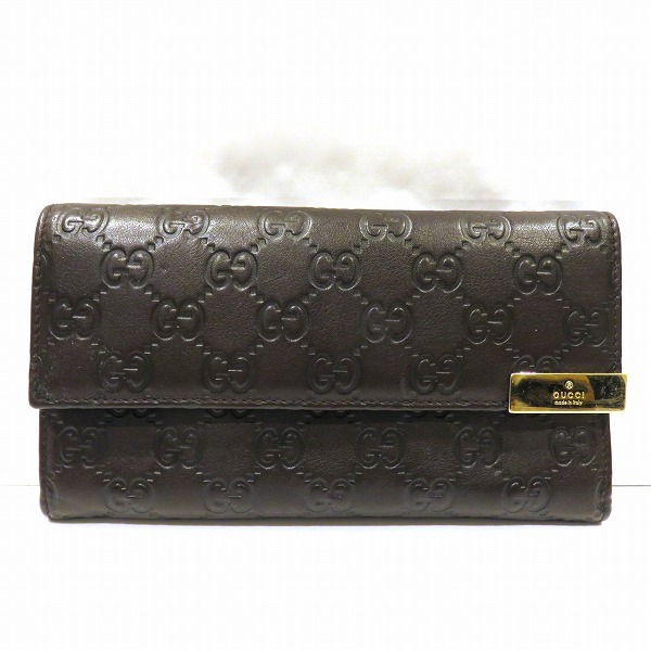 グッチ グッチシマ 291099-2149 ダークブラウン 財布 長財布 ユニ