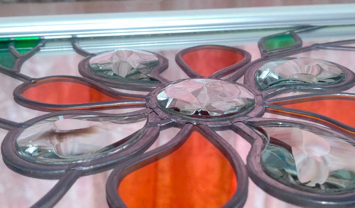品質が 日本グラスアート アンティーク調 ウォールミラー 壁掛け鏡 ステンドグラス風 花 インテリア 中古 送料無料 即決 Www Shptraining Com