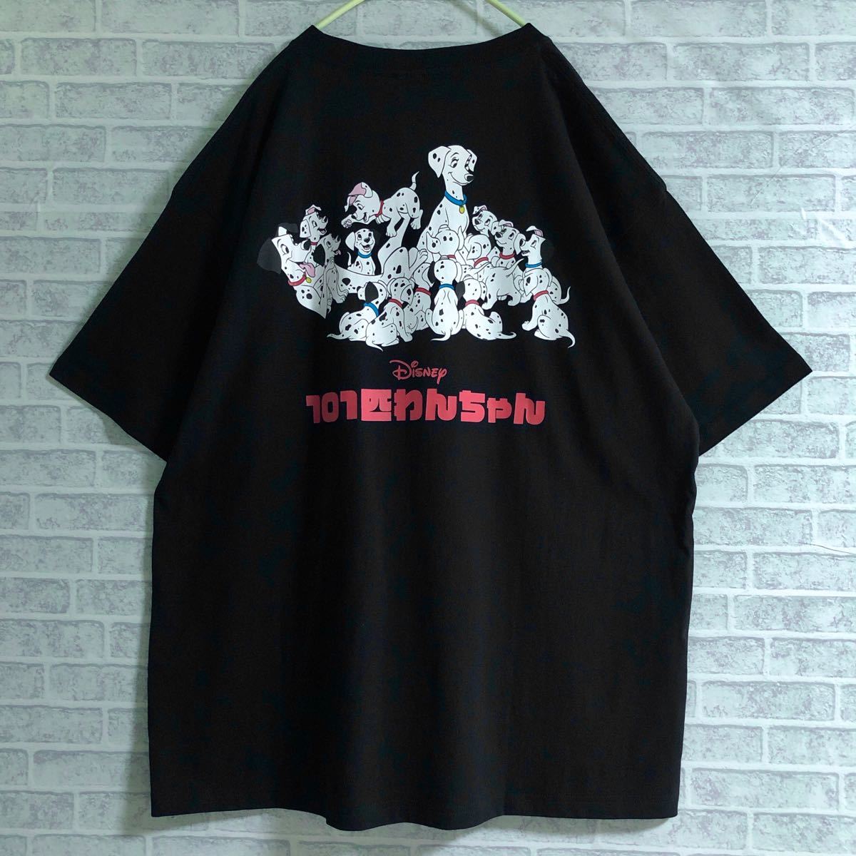 【新品】101匹わんちゃん Tシャツ バックプリント 半袖 黒 ブラック