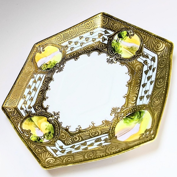 貴重な 超美品☆オールドノリタケ 金彩湖畔風景画 キャビネット カップ