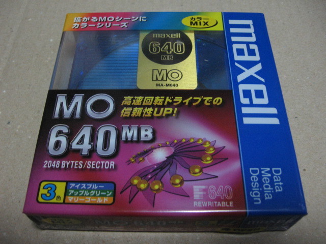 maxellmak cell 3.5 дюймовый MO диск 640MB 3 листов входит MA-M640(MIX)B3P цвет MIX